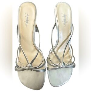 Jacqueline Ferrar Debra Silver Strappy Sandal, Size 8M